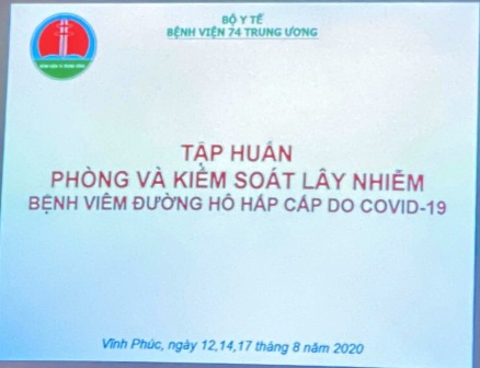 TẬP HUẤN PHÒNG VÀ KIỂM SOÁT LÂY NHIỄM BỆNH VIÊM ĐƯỜNG HÔ HẤP CẤP DO COVID-19